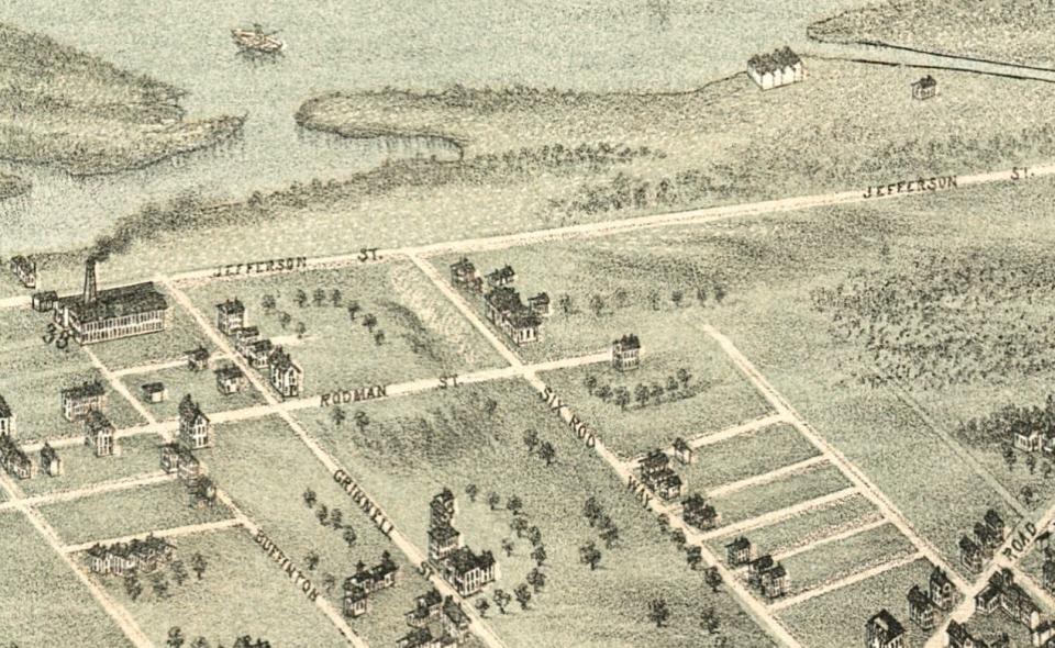 Detail from an 1877 map of Fall River shows part of the Maplewood neighborhood as largely open space.