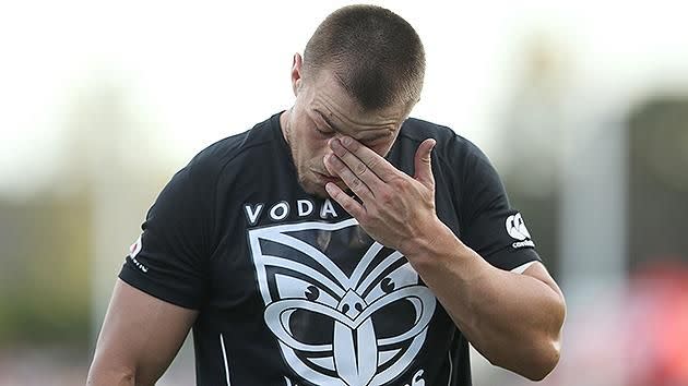 Kieran Foran hurt himself in the warm-up on Sunday. Pic: Getty