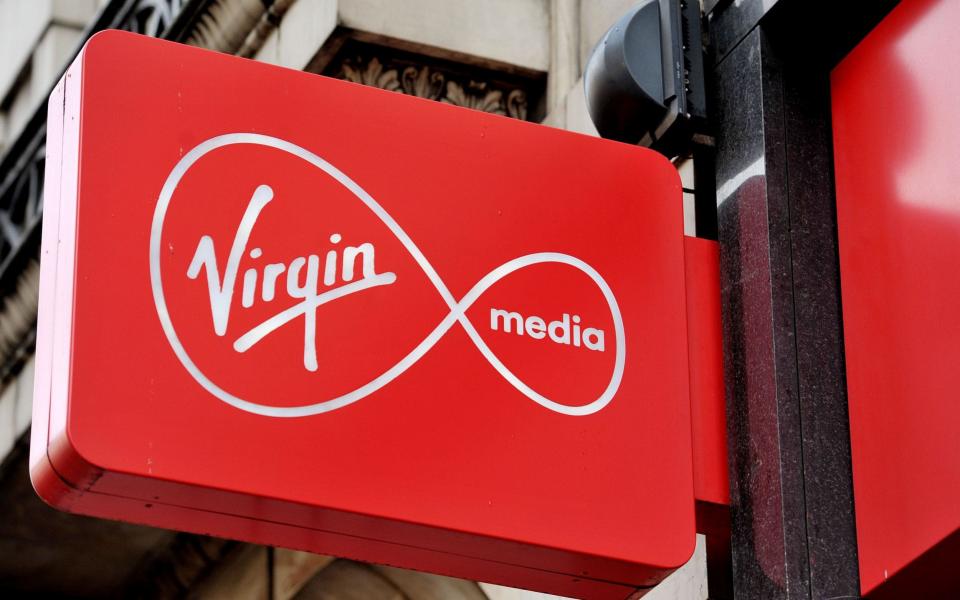 Virgin Media sign - PA