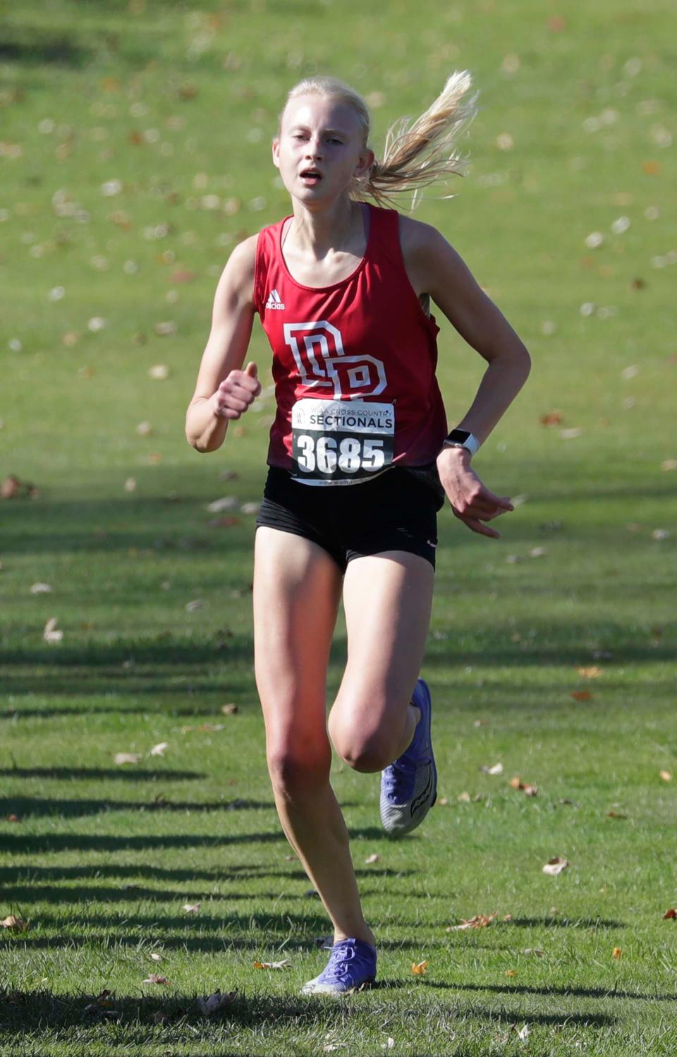 De Pere's Hope Dragseth finished 21st at the Division 1 state cross-country meet last year.