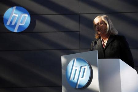 Meg Whitman, chief executive officer and president of Hewlett-Packard, speaks during the grand opening of the company's Executive Briefing Center in Palo Alto, California January 16, 2013. REUTERS/Stephen Lam
