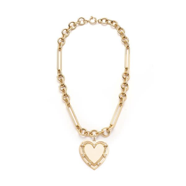 7) Oversized Mixed Clip Chain with Engravable Heart