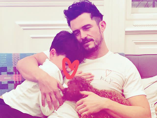 Orlando Bloom Instagram Orlando Bloom and son Flynn hugging