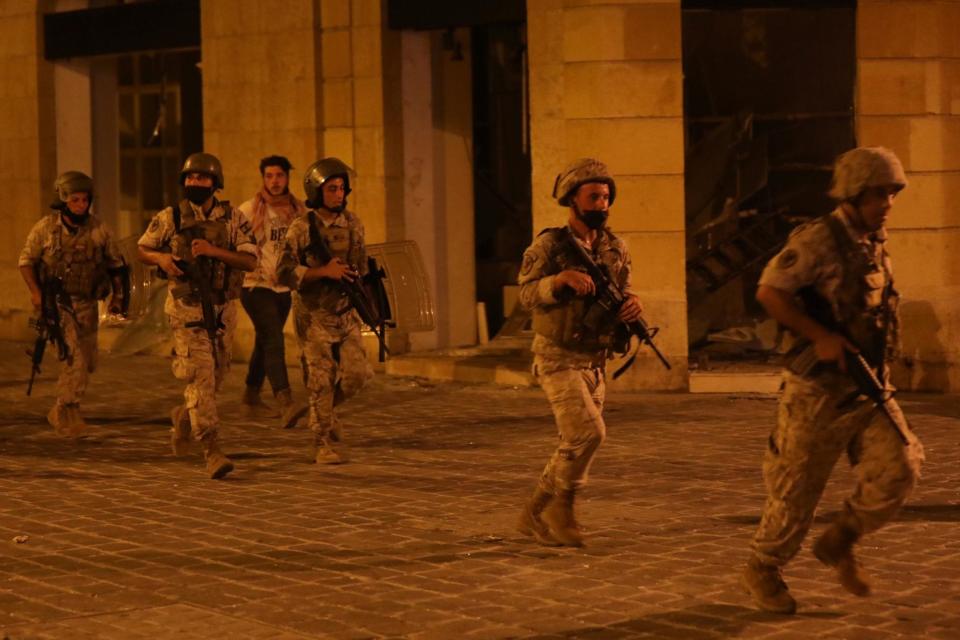 Army soldiers are deployed during a protest near parliament (REUTERS)