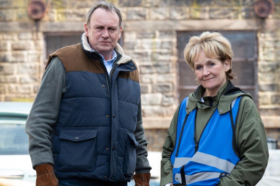 Philip Glenister as Jack Radcliffe and Lorraine Ashbourne as Molly Marshall (ITV)
