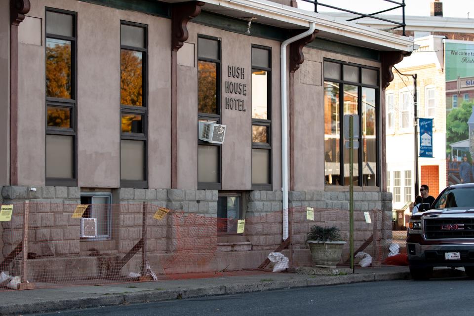More than 60 residents were displaced from the Bush House Hotel in Quakertown Borough after the building was condemned, on Wednesday, November 10, 2021, when inspections revealed numerous health and safety violatons.