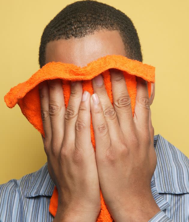 He might want to think twice about how he's rubbing his face with that towel. (Photo: John M Lund Photography Inc via Getty Images)