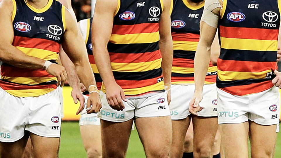 The AFL handed 16 Adelaide Crows players a suspended one-game suspension after breaching training protocols during the coronavirus pandemic. (Getty Images)