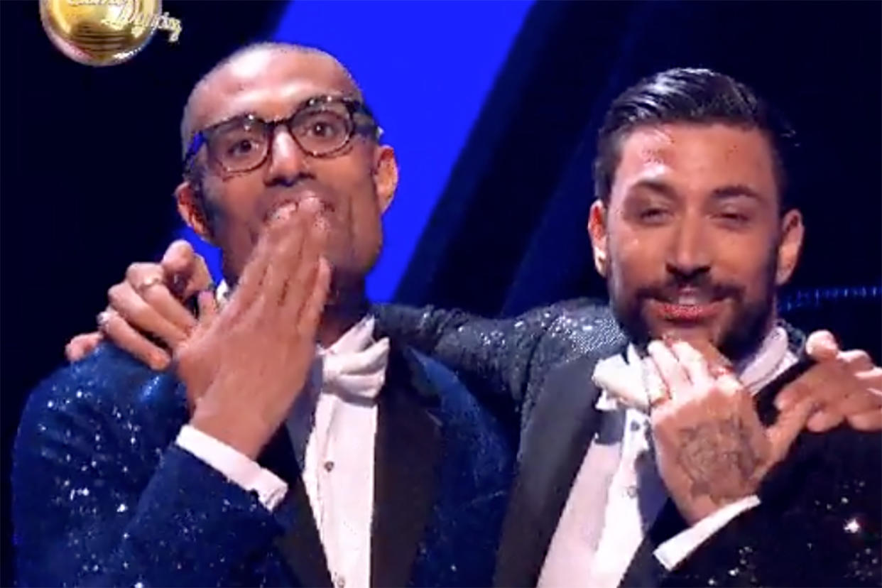 Strictly Come Dancing's Richie Anderson and Giovanni Pernice thanked viewers in BSL. (BBC)