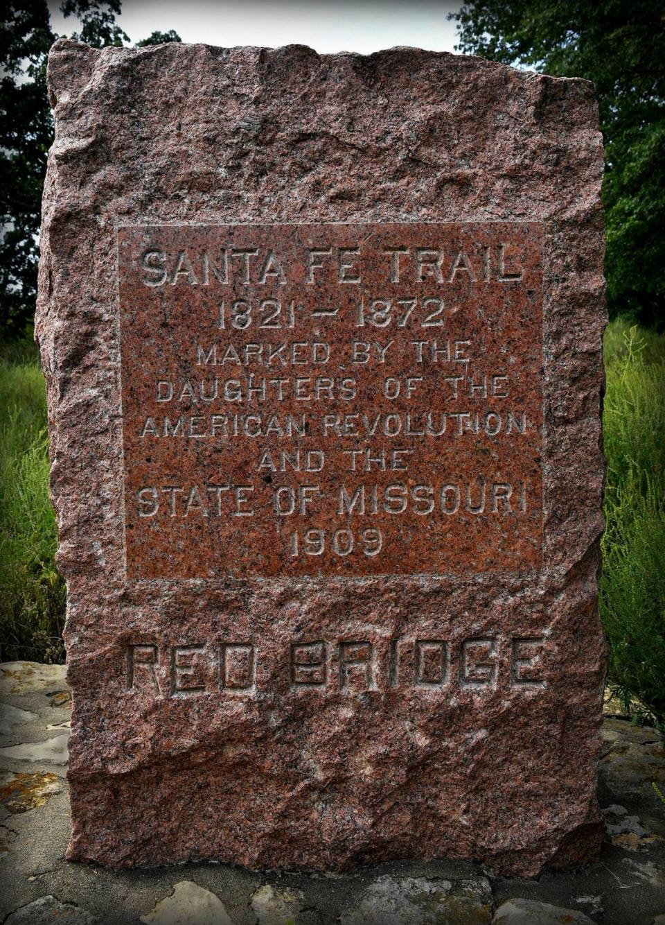 The swales left by wagons on the Santa Fe Trail after they crossed the Blue River are visible at this site in Minor Park. File photo
