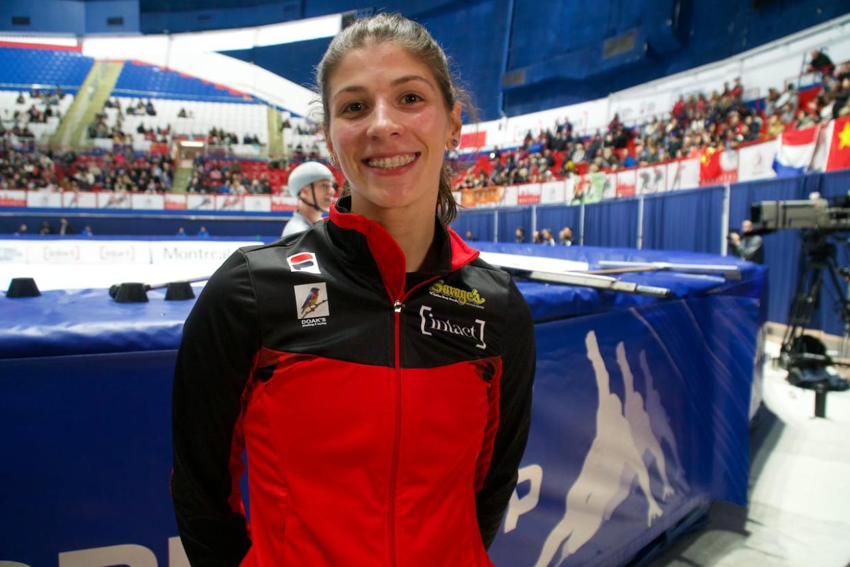 Rikki Doak, seen in this file from last October, is one of two New Brunswickers representing Canada at the ISU World Short Track Speed Skating Championships that run until Sunday.  (Jean-Christophe Pochat/CBC - image credit)