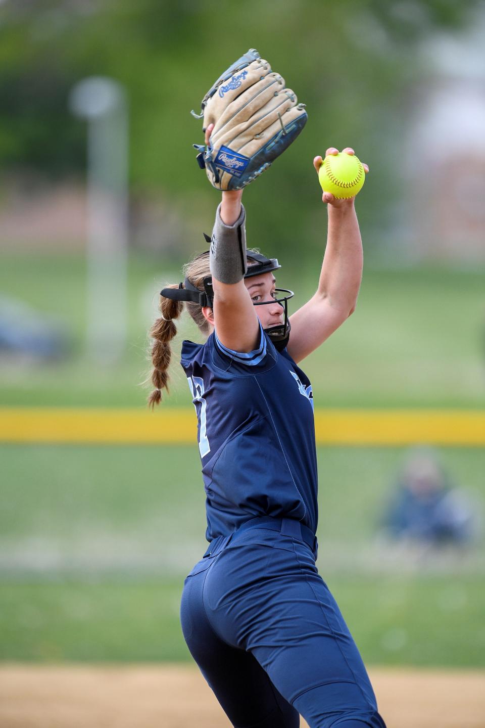 North Penn's Julia Shearer throws a pitch during Thursday's game. North Penn won 9-4.