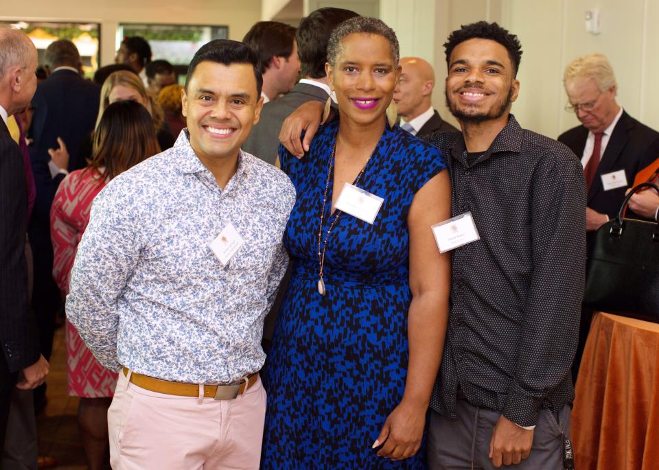 Andres Camargo, Rhonda Rawlings and Daniel Peake at The Men of Color National Summit Leadership Reception held at AC Hotelâ€™s Jasmine Hall and Secret Garden.