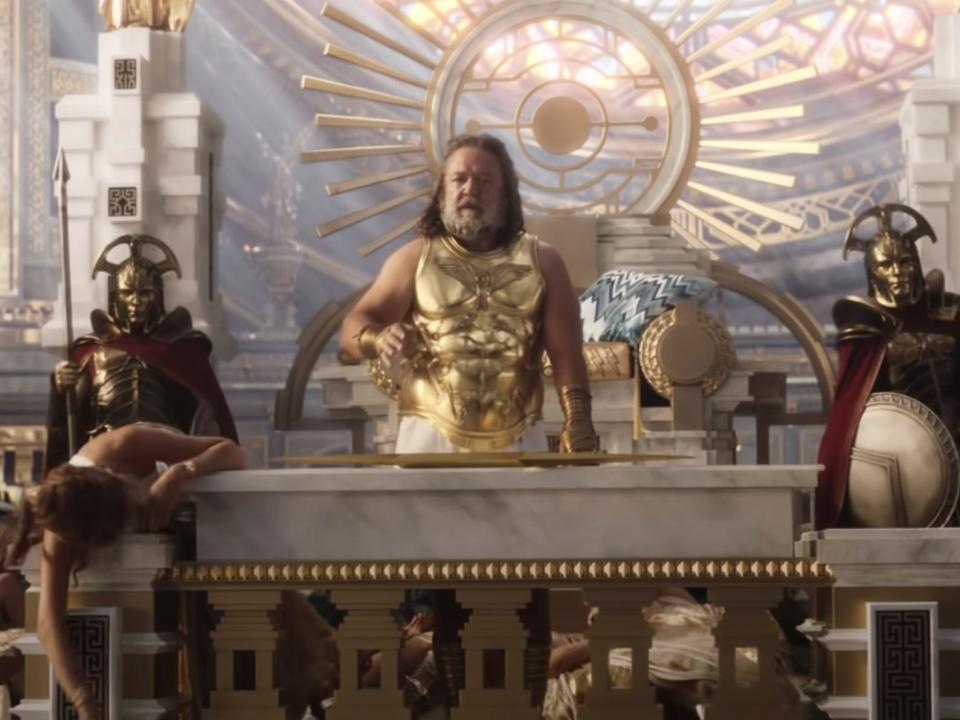 Zeus in Omnipotence City in "Thor: Love and Thunder."