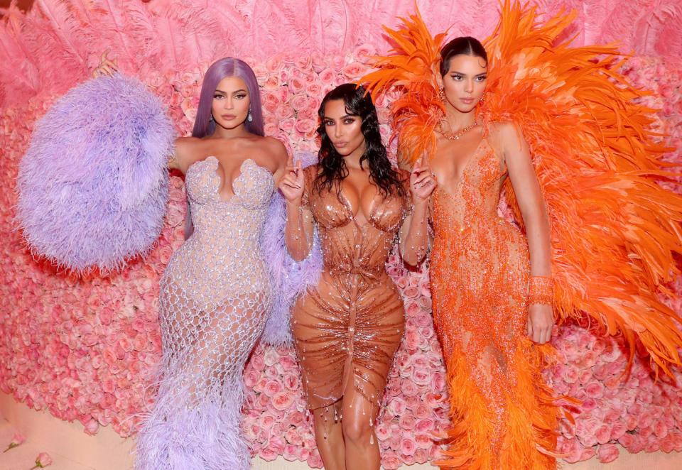 Kylie Jenner, Kim Kardashian West and Kendall Jenner attend The 2019 Met Gala. Photo by Kevin Tachman/MG19/Getty Images for The Met Museum/Vogue