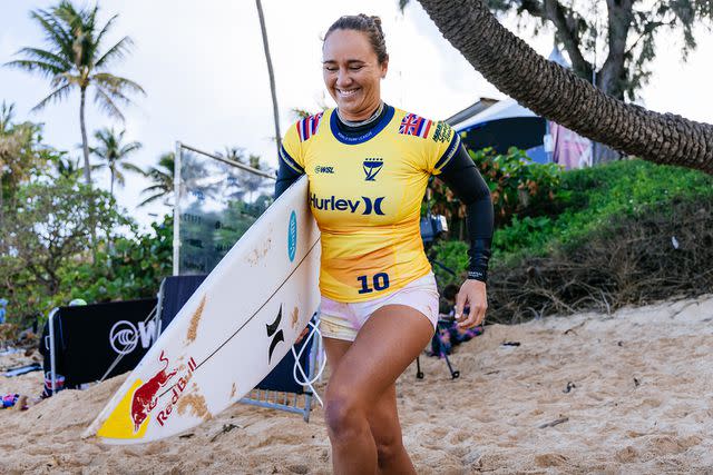 Brent Bielmann/World Surf League via Getty Images Carissa Moore of Hawaii prior to surfing in heat 3 of the opening round at the Hurley Pro Sunset Beach.