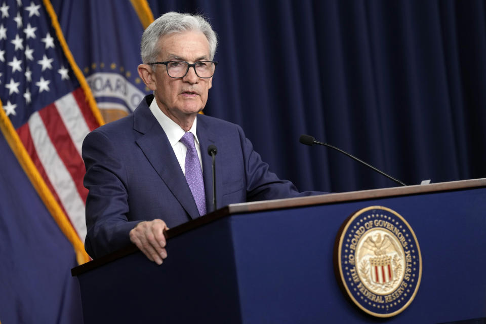 Federal Reserve Board Chair Jerome Powell speaks during a news conference at the Federal Reserve in Washington, Wednesday, June 12, 2024. (AP Photo/Susan Walsh)