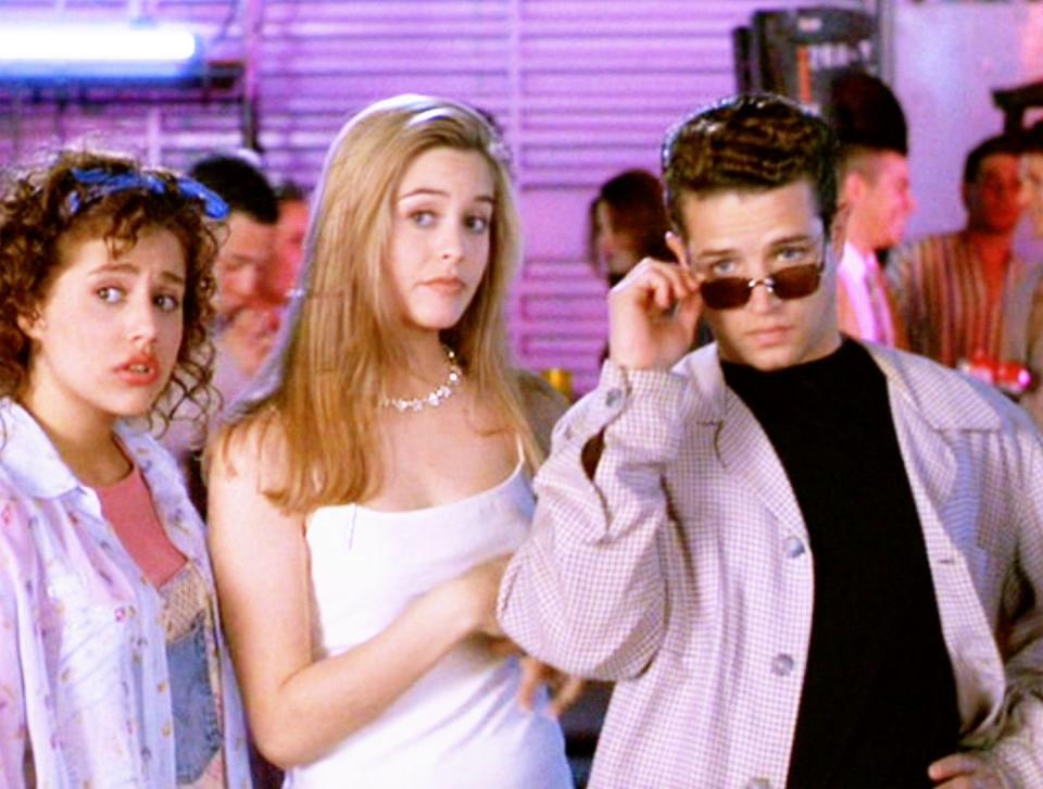 <p>The dress Cher wore on her date with Christian in <em>Clueless</em> is on par with the decade's minimalist trend. The sheer white "jacket" she throws on over said dress is equally as stylish. Think it's, ahem, boring? As if!</p>