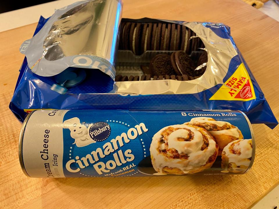 oreos and cinnamon rolls