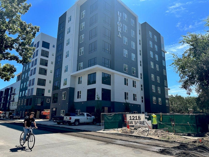 The UFORA Gainesville apartments remain under construction Wednesday at 1218 SW Fifth Ave in Gainesville. Students were originally scheduled to move in Aug. 5.