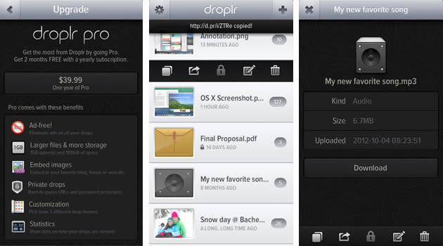 Droplr on iOS