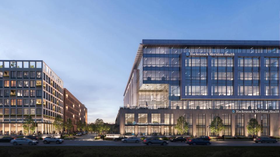 Rendering of the Hackensack Meridian Health and Wellness Center at Metropark Station in Woodbridge which would conveniently provide access to care to commuters.