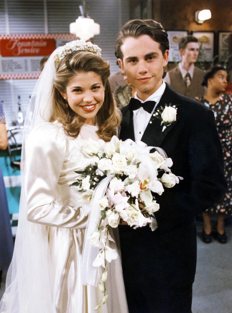 Danielle and Rider on the set of Boy Meets World