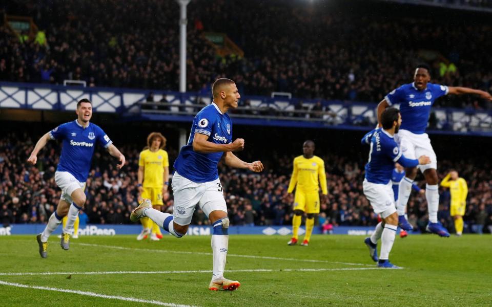Everton's Richarlison celebrates scoring their first goal - Action Images via Reuters