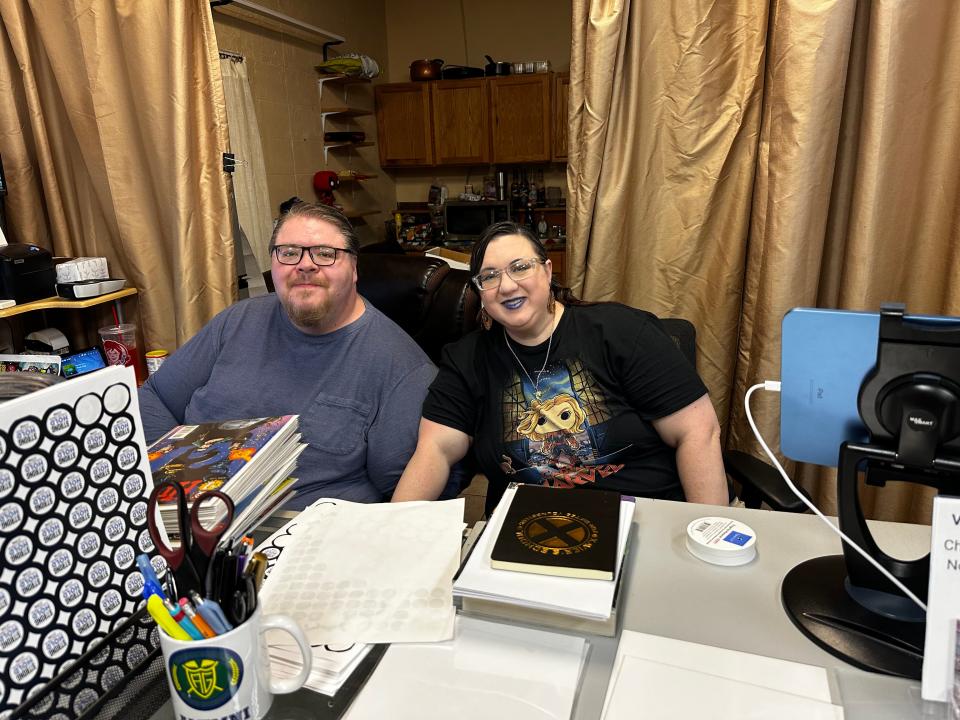 Jason Strong, left, and wife Abby Strong are two of the owners of Stronghold Collectibles of Acadiana. Along with Jason’s brothers Chris and John and their wives, Stephanie and Kristina, they are ready to serve the community of Lafayette and comic book readers.