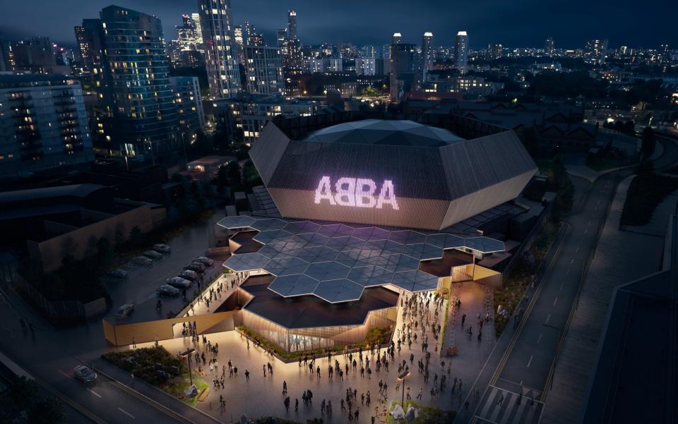 An artist's impression of the ABBA Arena, to be built in east London - Maria Barham