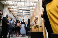 U.S. Attorney General William Barr, left, Brian Kemp, center, and Ivanka Trump, right, listen during a tour at the Georgia Center for Child Advocacy on Monday, Sept. 21, 2020, in Atlanta. (AP Photo/Brynn Anderson)