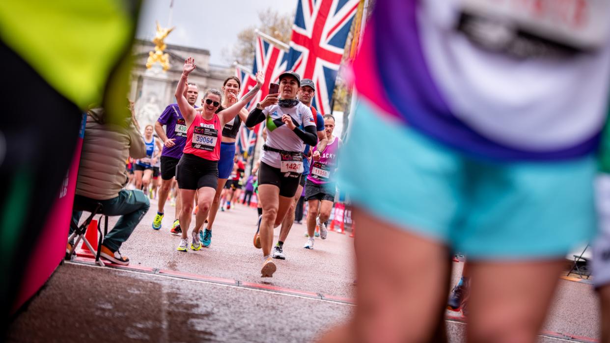  LONDON, UNITED KINGDOM - APRIL 23: Runners compete during the London Marathon in London, United Kingdom on April 23, 2023. 