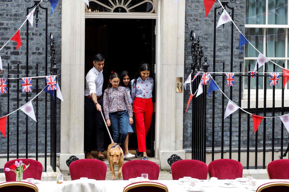 Rishi Sunak has arrived at a lunch in Downing Street to celebrate the King’s coronation (AFP via Getty)