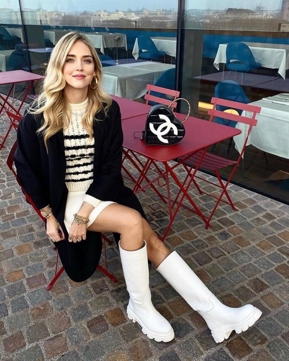 Influencer Chiara Ferragni wears Gia Couture wellington boots - Instagram.com/chiaraferragni 
