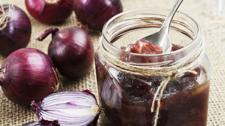 onion jam in a jar