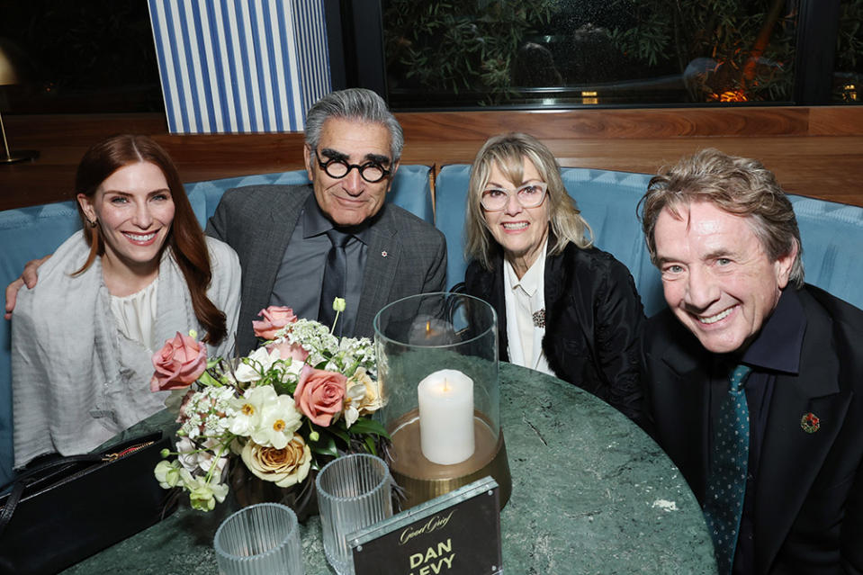 Sarah Levy, Eugene Levy, Deborah Divine and Martin Short attend the after party for the premiere of Netflix's "Good Grief" on December 19, 2023 in Los Angeles, California.