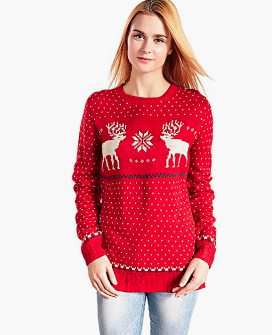 <p><strong>v28</strong></p><p>amazon.com</p><p><strong>$24.99</strong></p><p>Get festive in a cute way with this fun reindeer sweater. Guaranteed to be the cutest sweater at any Christmas party. </p>