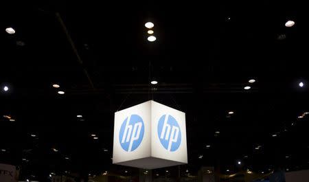 The Hewlett-Packard (HP) logo is seen as part of a display at the Microsoft Ignite technology conference in Chicago, Illinois, May 4, 2015. REUTERS/Jim Young