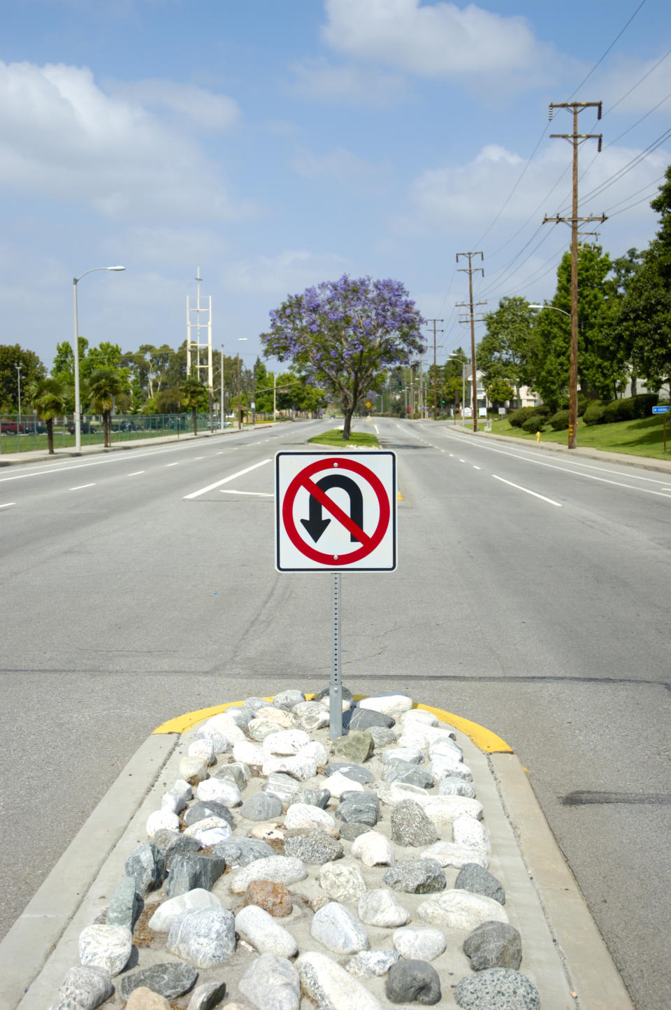 No u-turn sign in the street. Source: Getty Images