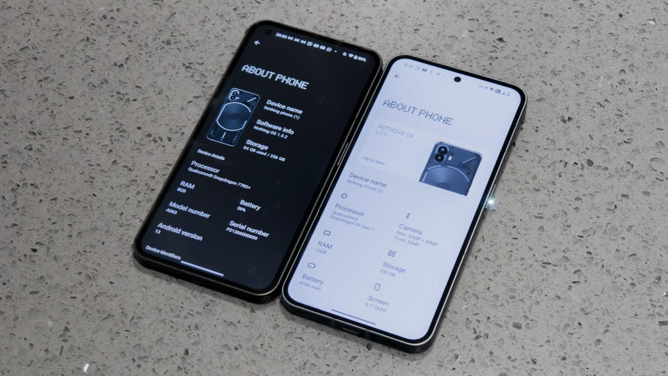 Nothing Phone (1) versus Nothing Phone (2)