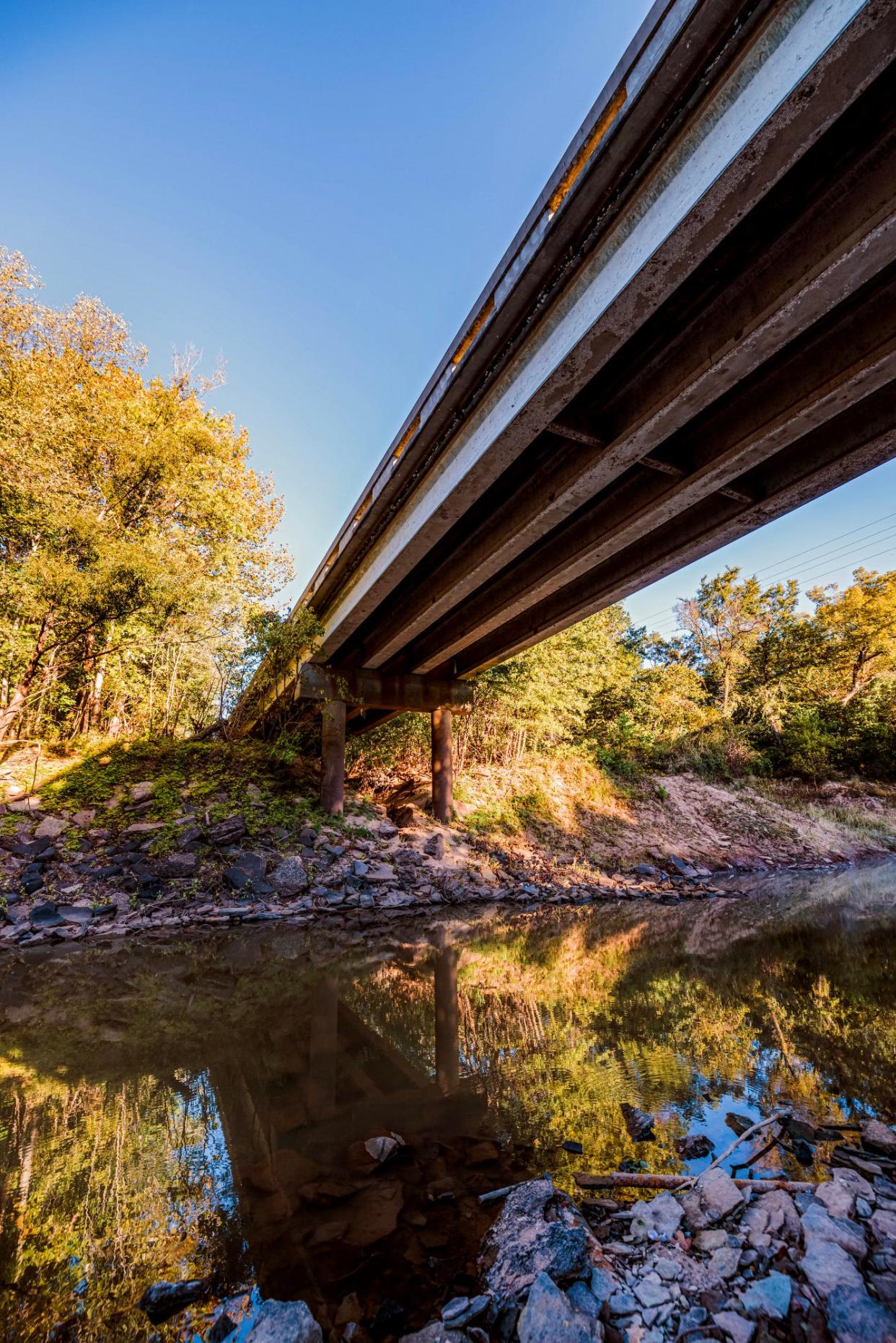 Deep Fork River where the bodies were found on Wed, Oct. 19, 2022, in Okmulgee.