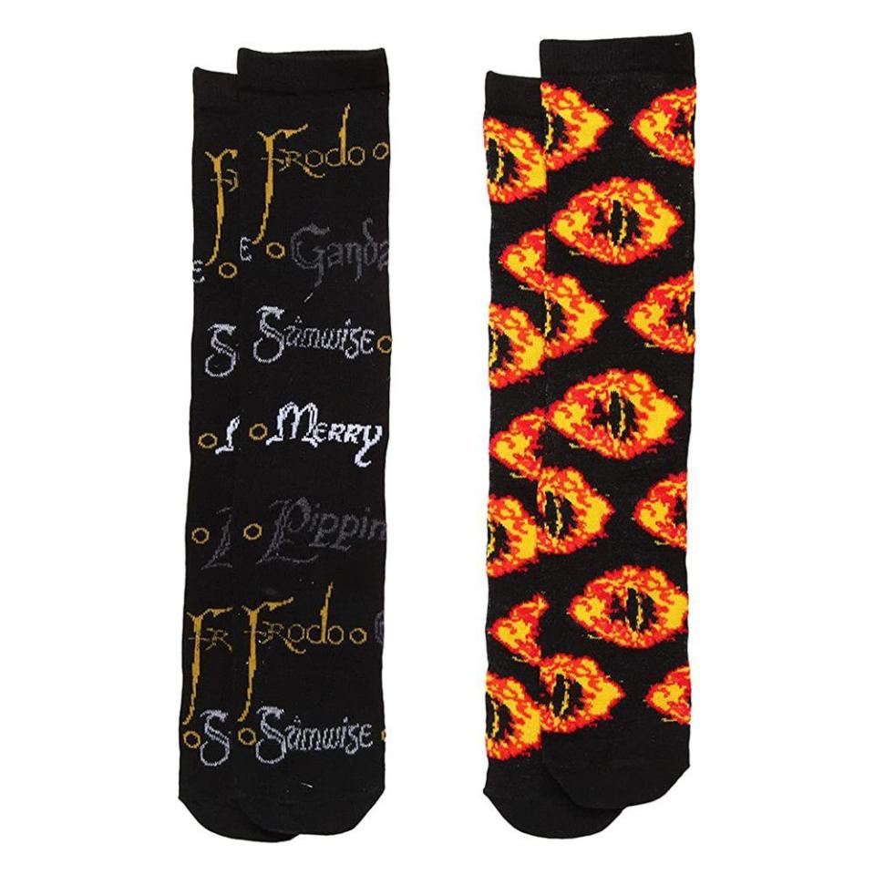 25) ‘Lord of the Rings’ Names & Eye of Sauron Crew Socks (Set of 2)