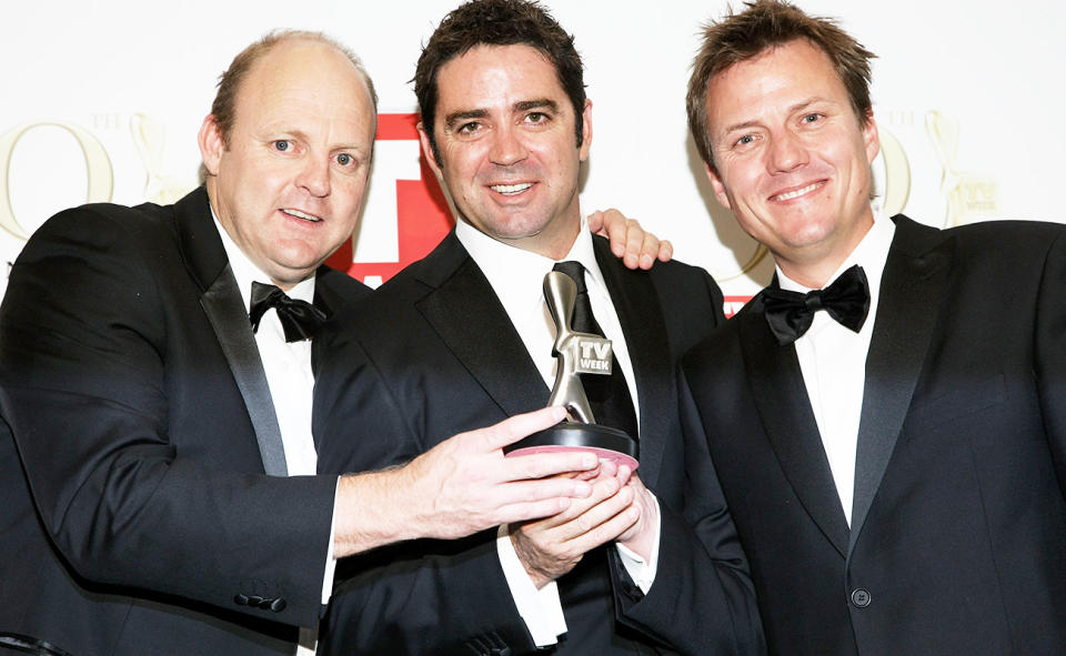 Billy Brownless, Gary Lyon and James Brayshaw, pictured here in 2008.