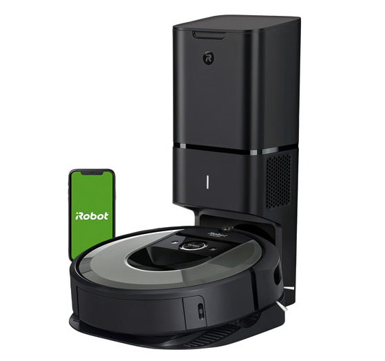 iRobot Roomba i8+ Robot Vacuum with Automatic Dirt Disposal. Image via Best Buy Canada.