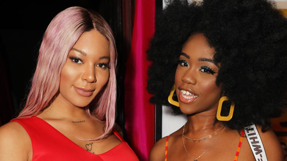 Munroe Bergdorf and Chidera Eggerue attend the LOVE Magazine 10th birthday party