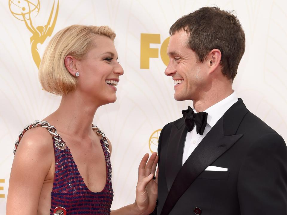 Claire Danes and Hugh Dancy arrive at the 67th Annual Primetime Emmy Awards at Microsoft Theater on September 20, 2015 in Los Angeles, California