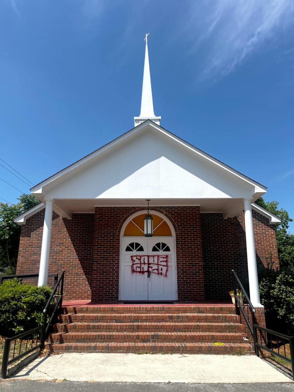 Suburban Baptist Church in West Columbia was vandalized Thursday night. Jordan Lawrence/The State