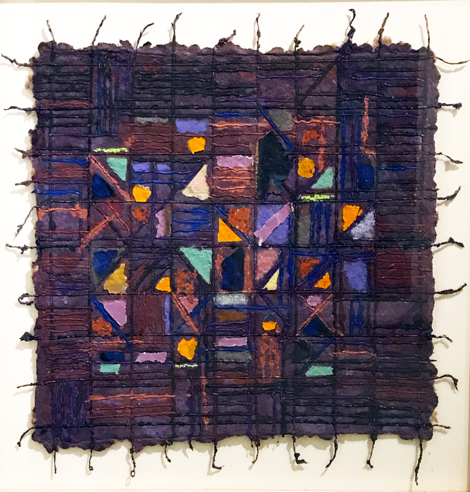 "Nexus" is part of the “Jane Eccles: The Art of Wet Pulp Painting” exhibit of handmade paper art at the Cape Cod Museum of Art.
