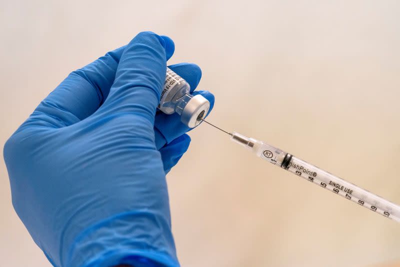 FILE PHOTO: Coronavirus vaccination site at NYCHA housing complex in Brooklyn