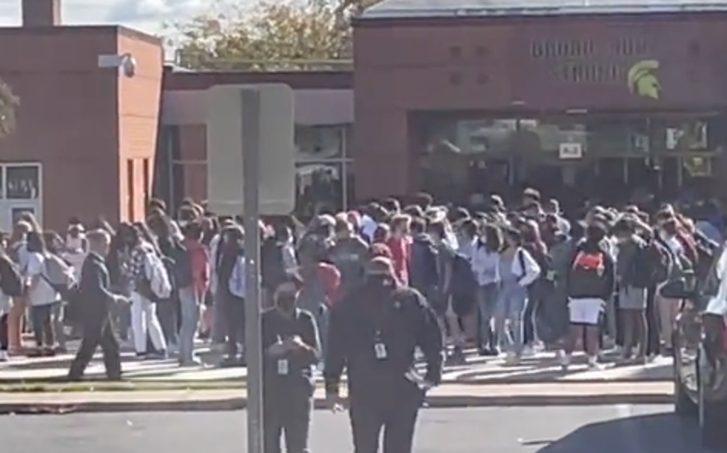 Students walked out of class in Loudoun County, Virginia, on Tuesday (7 News I Team)